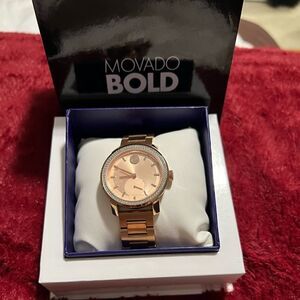 Movado Bold rose gold with crystals for ladies